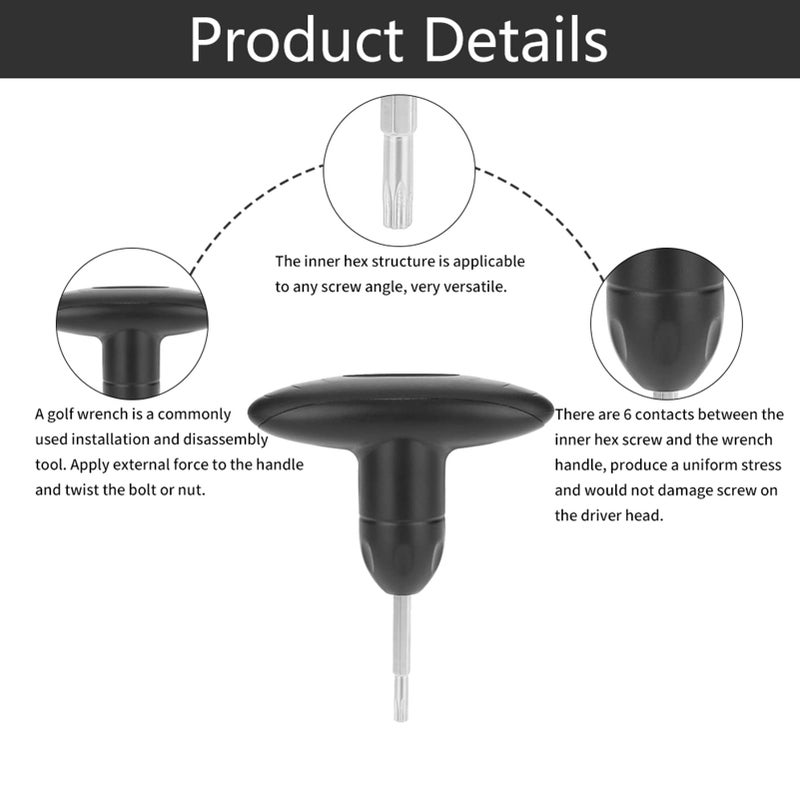 VGEBY Golf Wrench Golf Torque Wrench Tool, Stainless Steel Golf Adjustment Torque Wrench Tool for Golf Driver Shaft Adapter - Image 3
